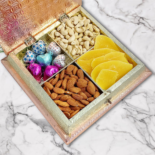 Deluxe Nutty Indulgence: Assorted Dry Nuts, Fruits, and Chocolates Box