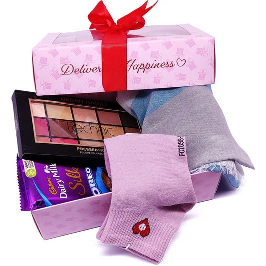 Pamper Kit - Makeup, Sweet Delights, Cozy Comforts & Stylish Charm