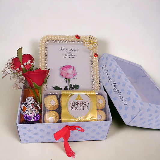 Blessings of Ganesha: Ferrero & Photo Frame Gift Box