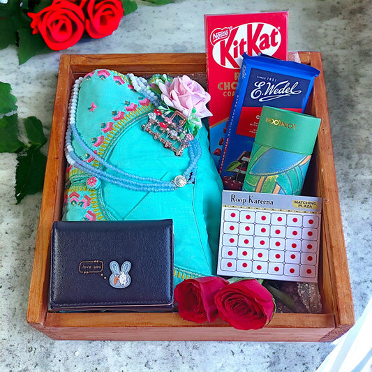 Elegant Presents: Kurta, Perfume, and Wallet for Her