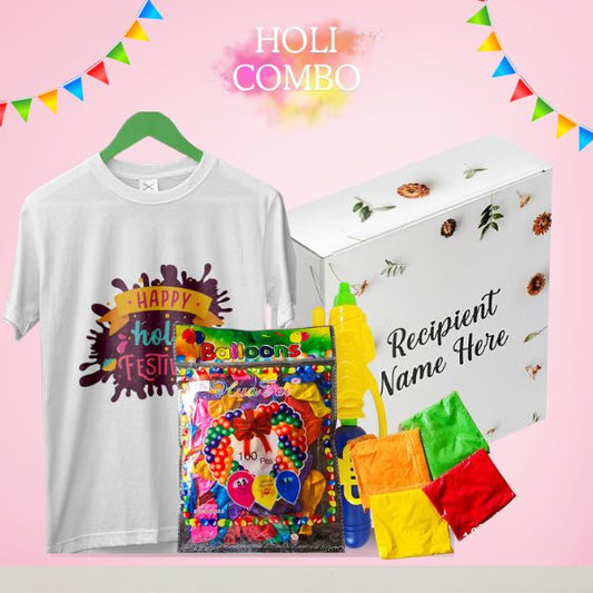 Colorful Holi Splash Set - Colors, T-Shirts & Water Guns
