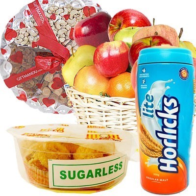 Sugar-Free Laddoo, Horlicks, Dry Nuts & Fruit Box